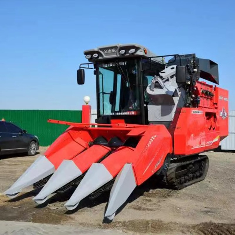 Agriculture Farming Steps - Mini Four Wheel Corn Combine Harvester