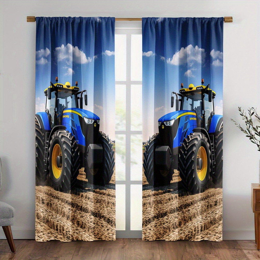 Blue Tractor Curtain, Farm Mac - огляд і ціна Agriculture Farming For Kids