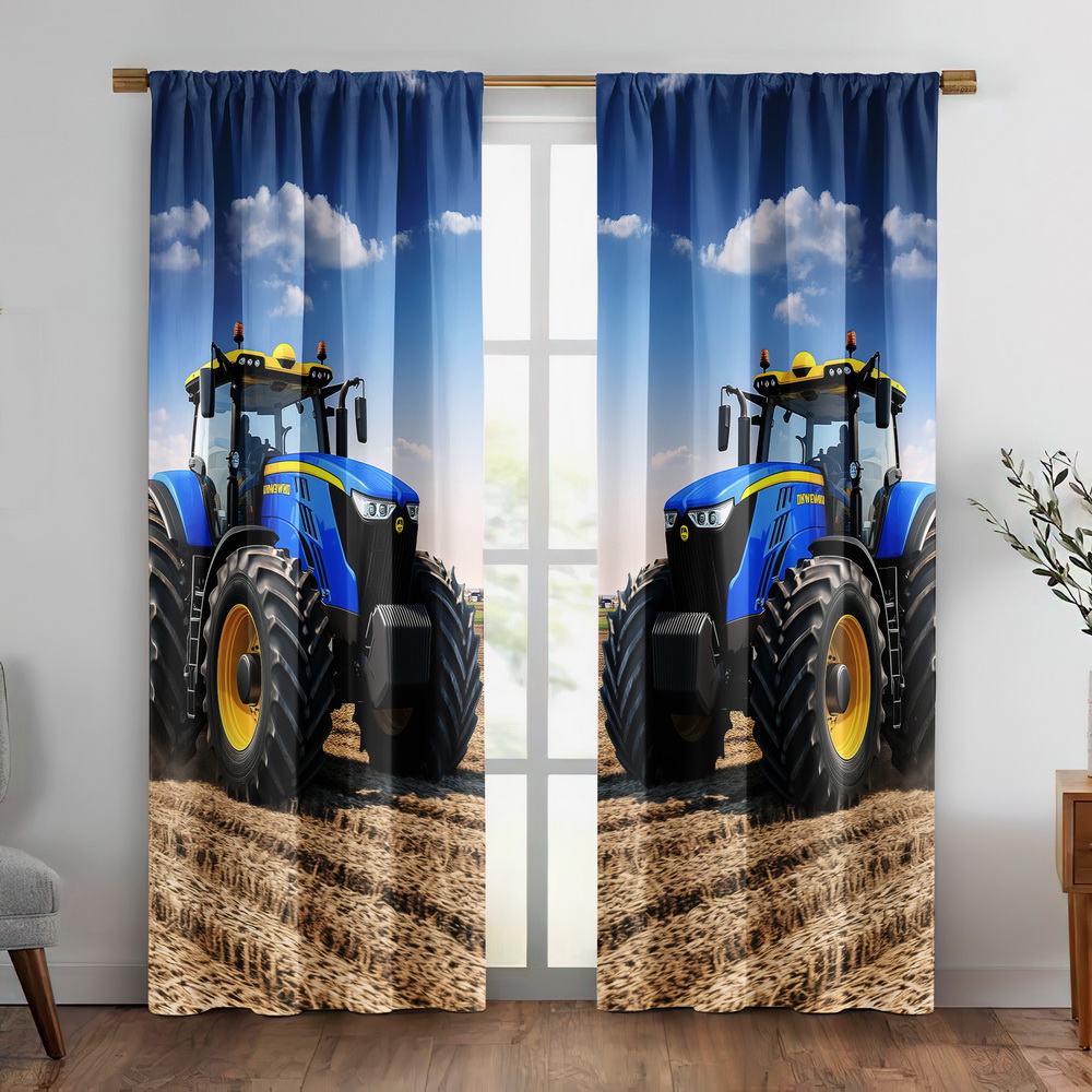 Blue Tractor Curtain, Farm Mac - огляд і ціна Agriculture Farming For Kids