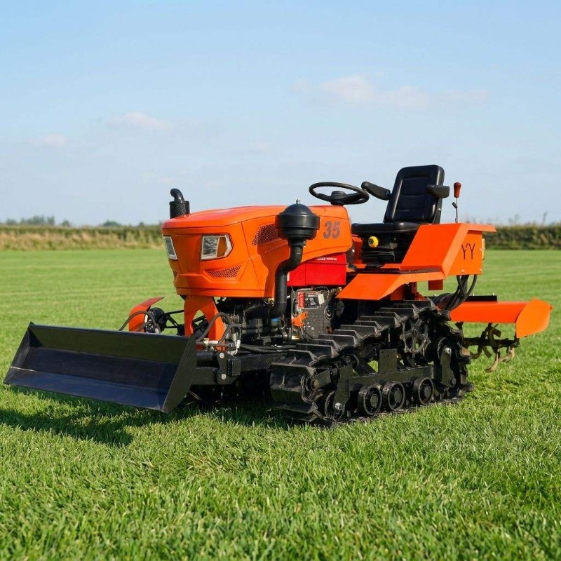 Crawler 4WD Rotary Tiller 35HP - огляд і ціна Agriculture Farming Tractor