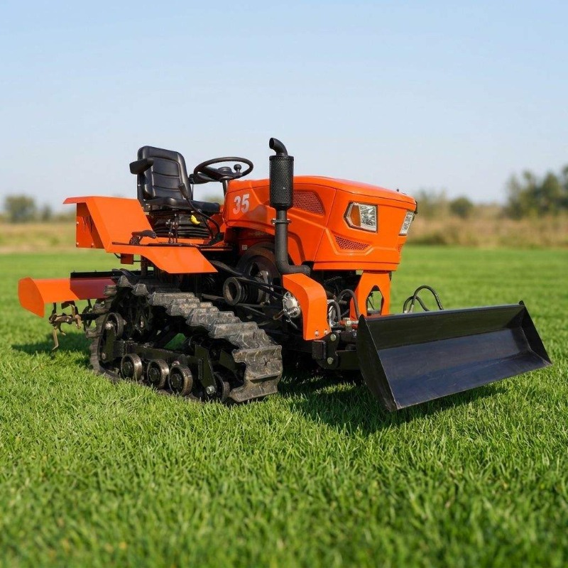 Crawler 4WD Rotary Tiller 35HP - огляд і ціна Agriculture Farming Tractor