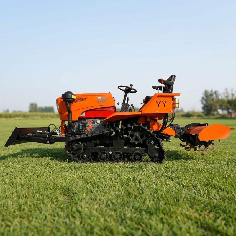 Crawler 4WD Rotary Tiller 35HP - огляд і ціна Agriculture Farming Tractor