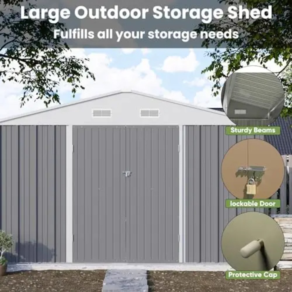 10x10 FT Metal Storage Shed, B - огляд і ціна Farming And Agriculture